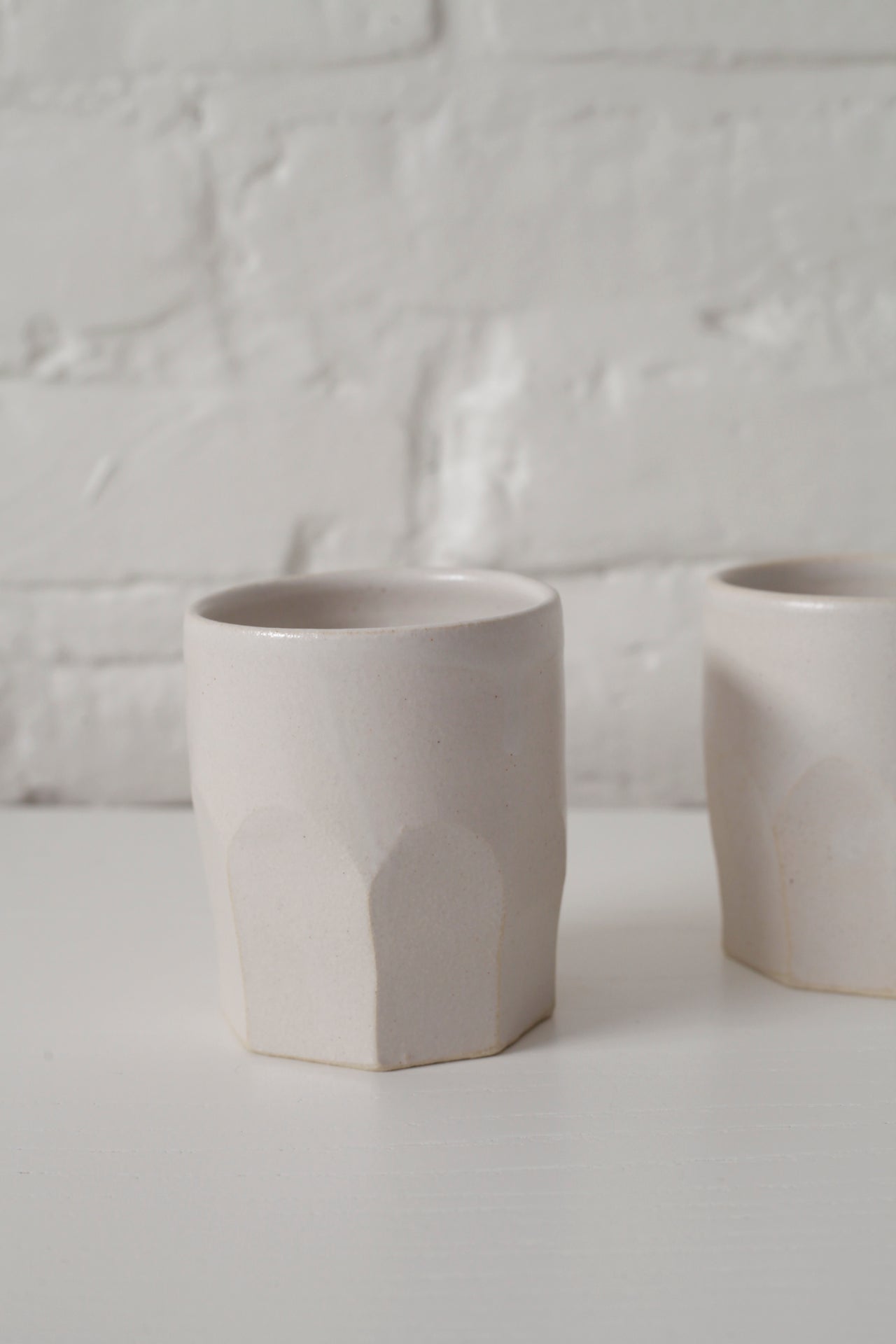 Sheldon Faceted Tumbler Eggshell