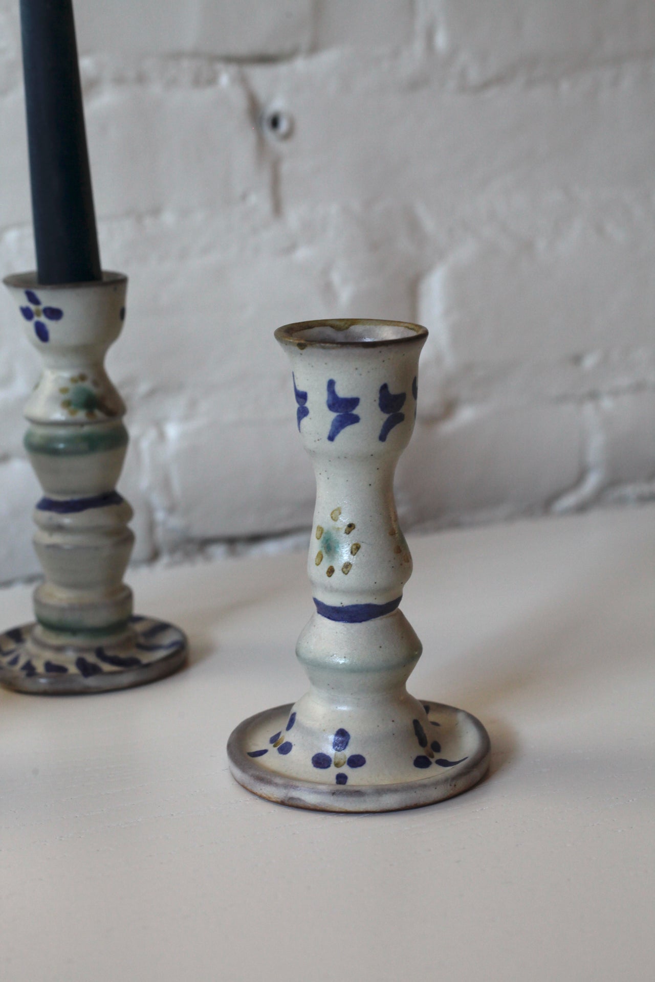 Anemone Ceramics Hand Painted Candlestick