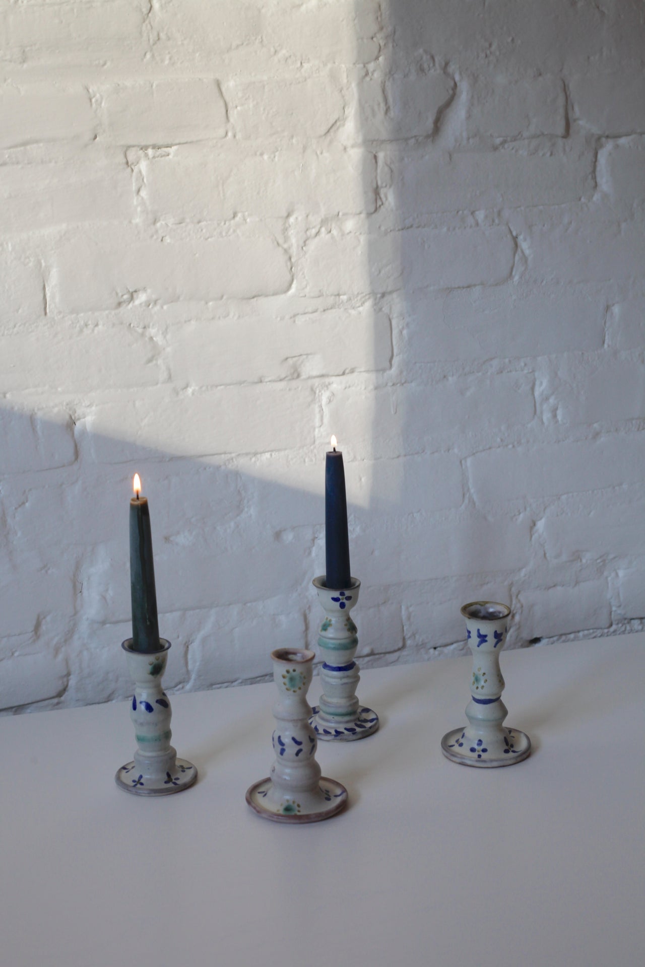 Anemone Ceramics Hand Painted Candlestick