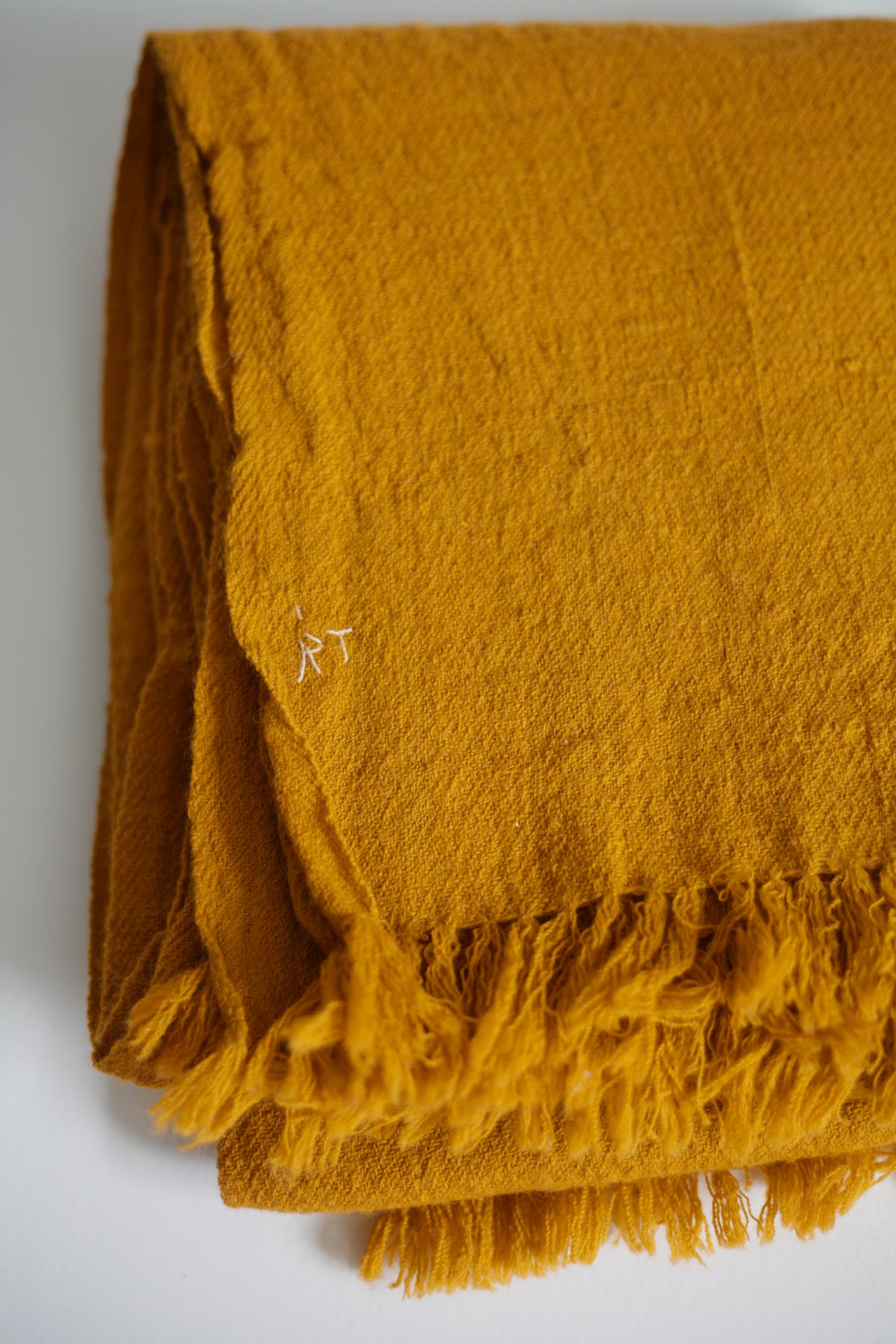 Rustic Wool Fringe Throw Blanket