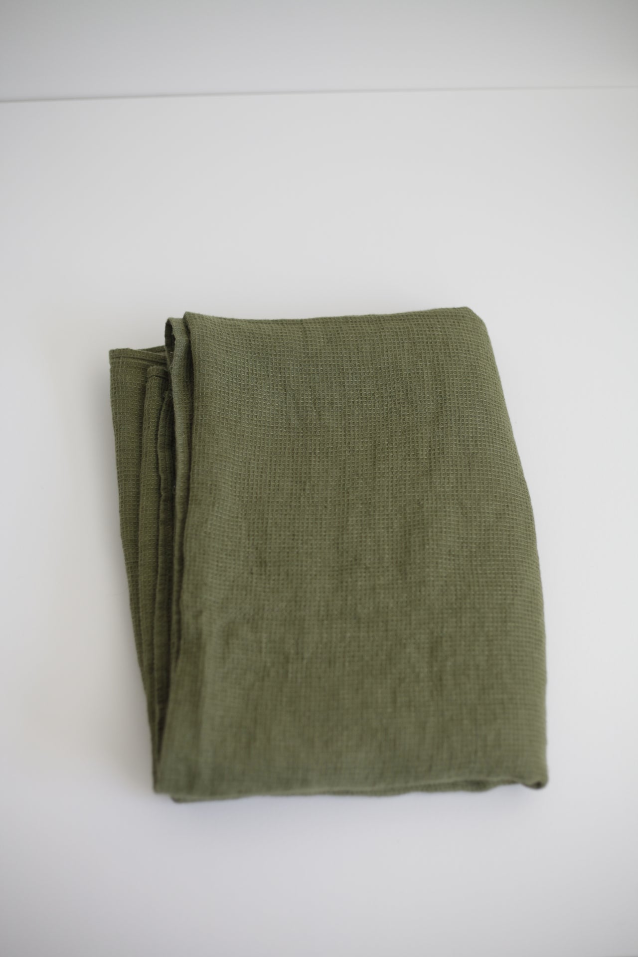Linen Waffle Blanket Olive