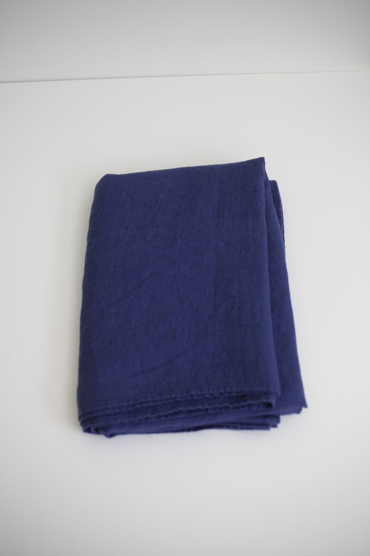 Linen Waffle Blanket Blue