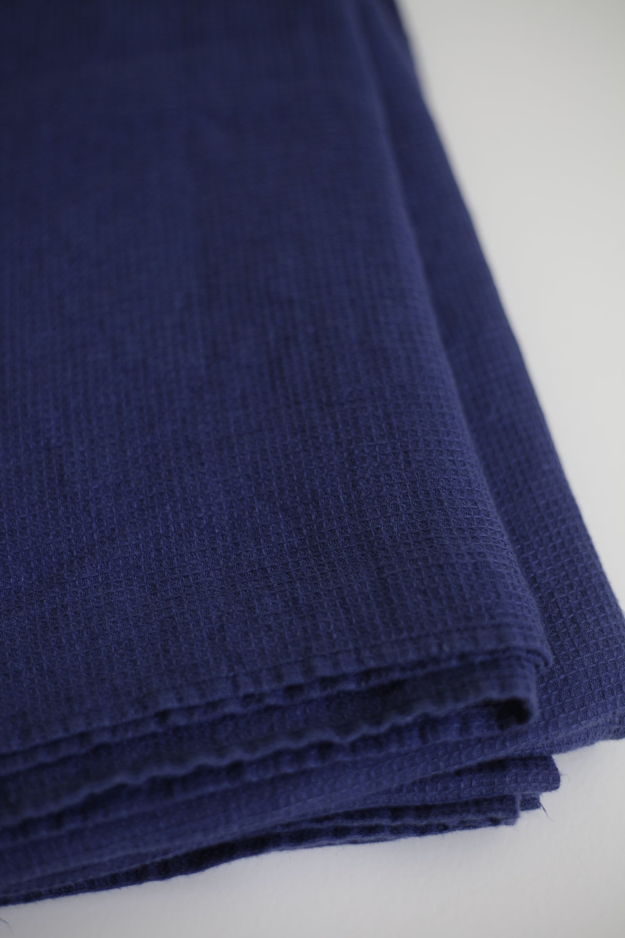 Linen Waffle Blanket Blue