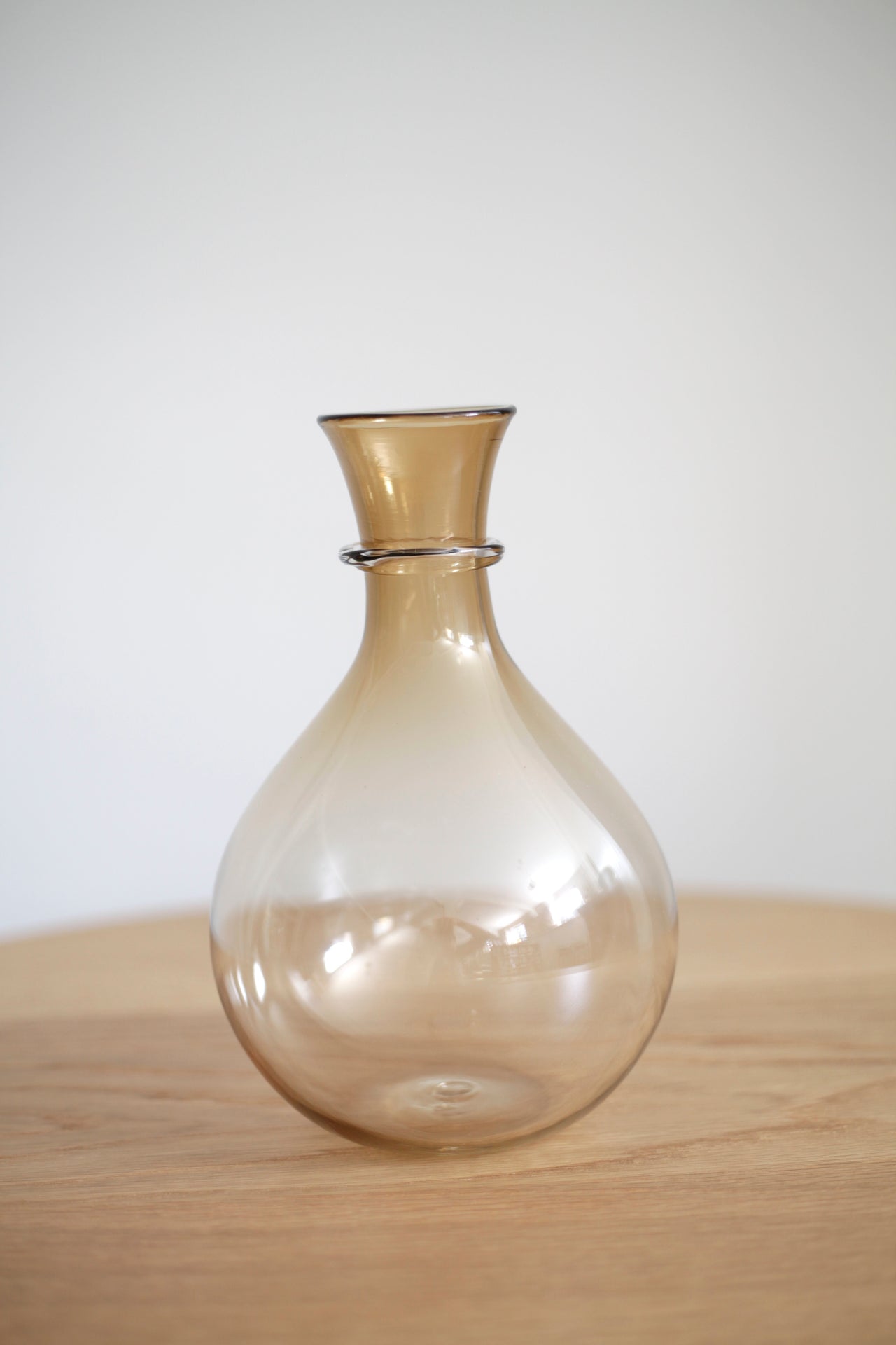 Handblown Glass Wine Carafe Walnut