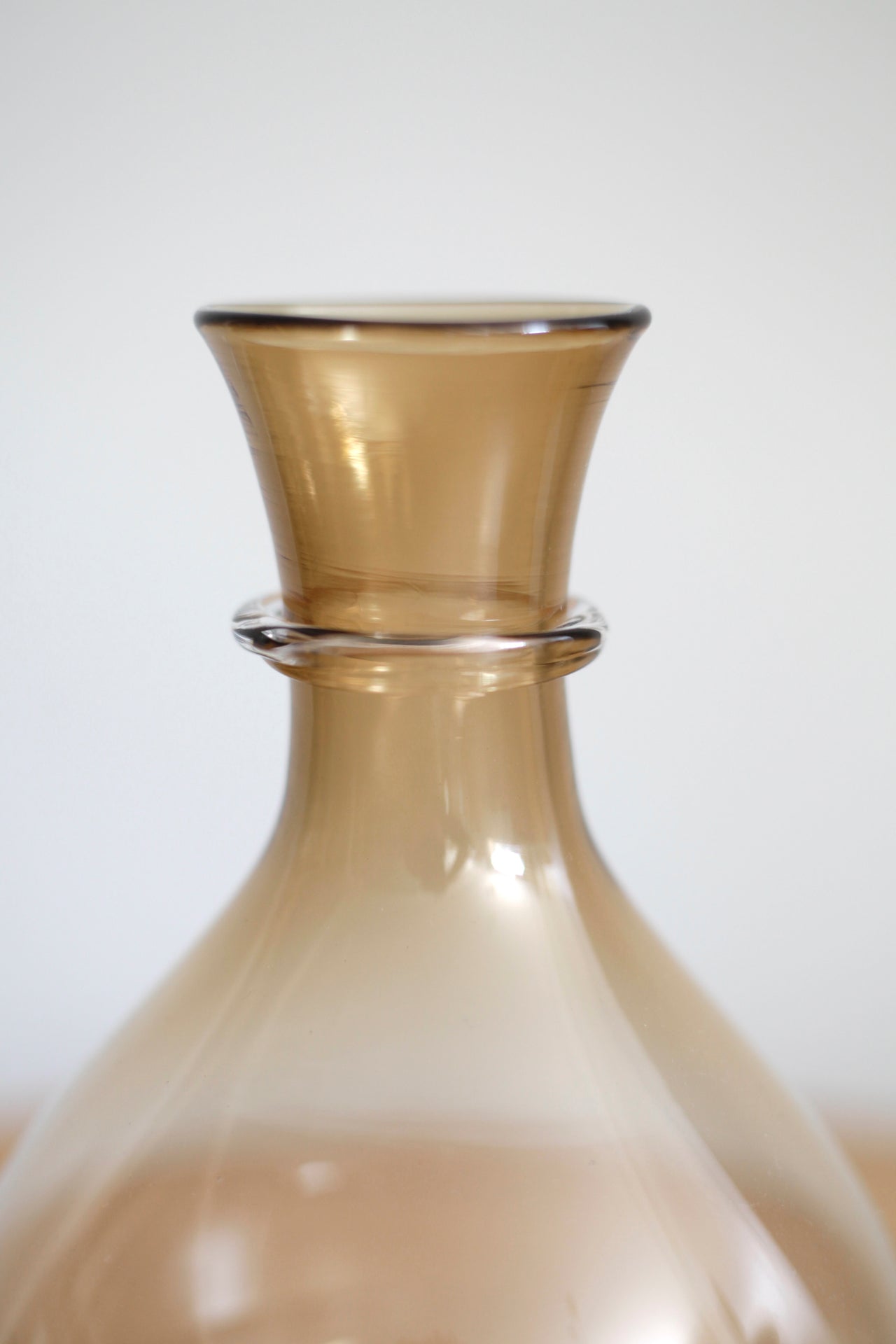 Handblown Glass Wine Carafe Walnut