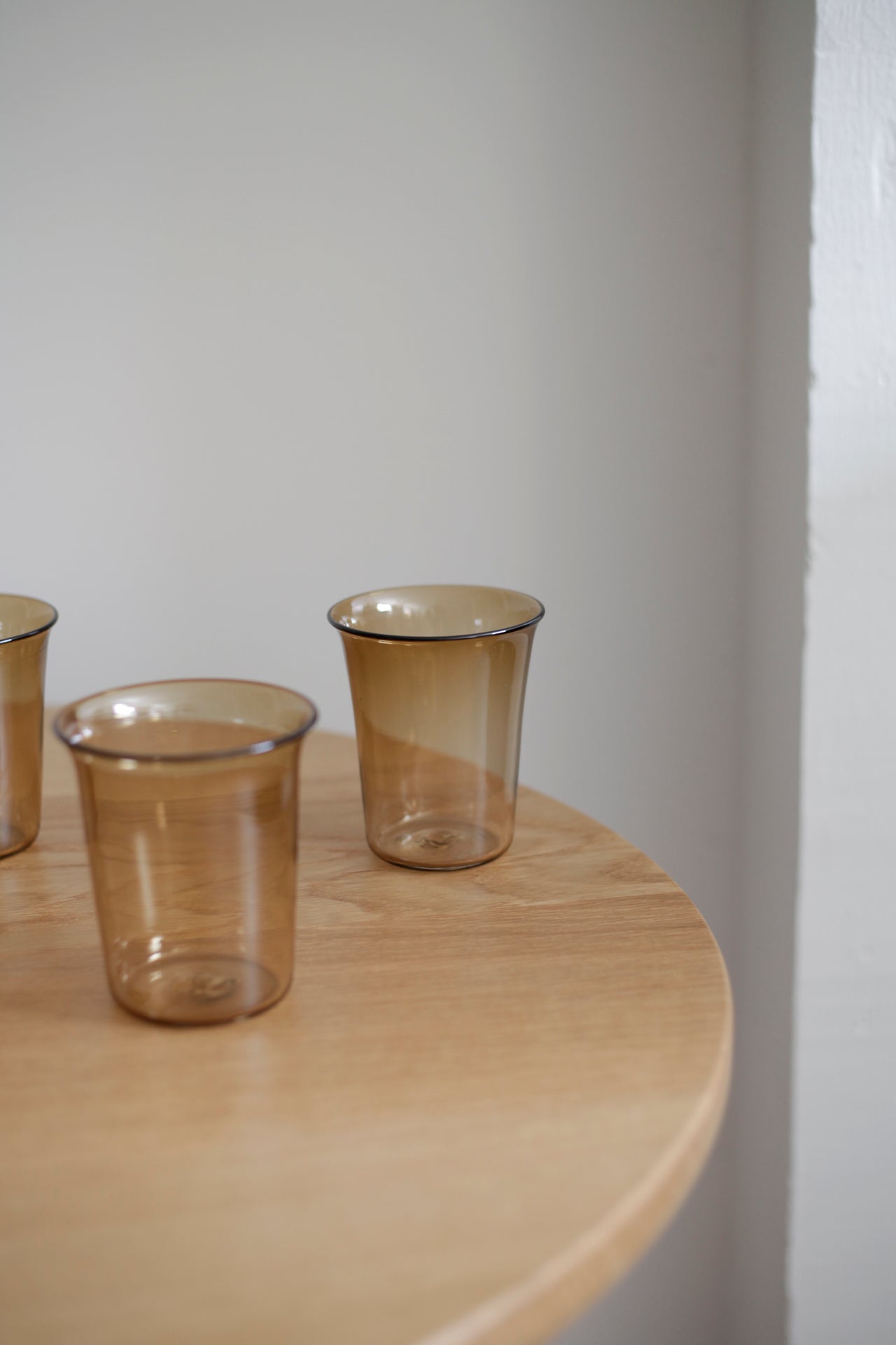 Handblown Glass Tumblers Walnut Set of Four