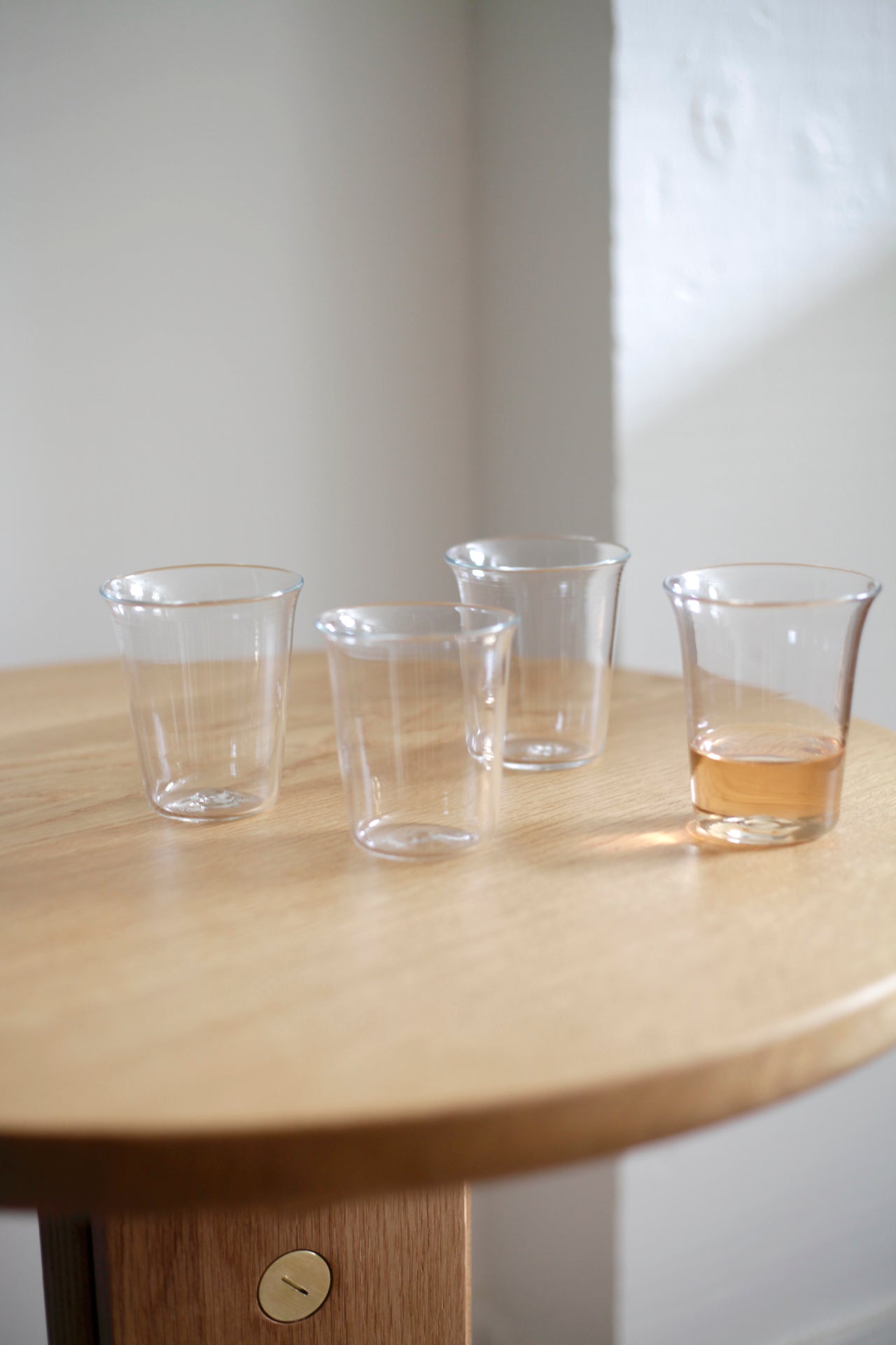 Handblown Glass Tumblers Clear Set of Four