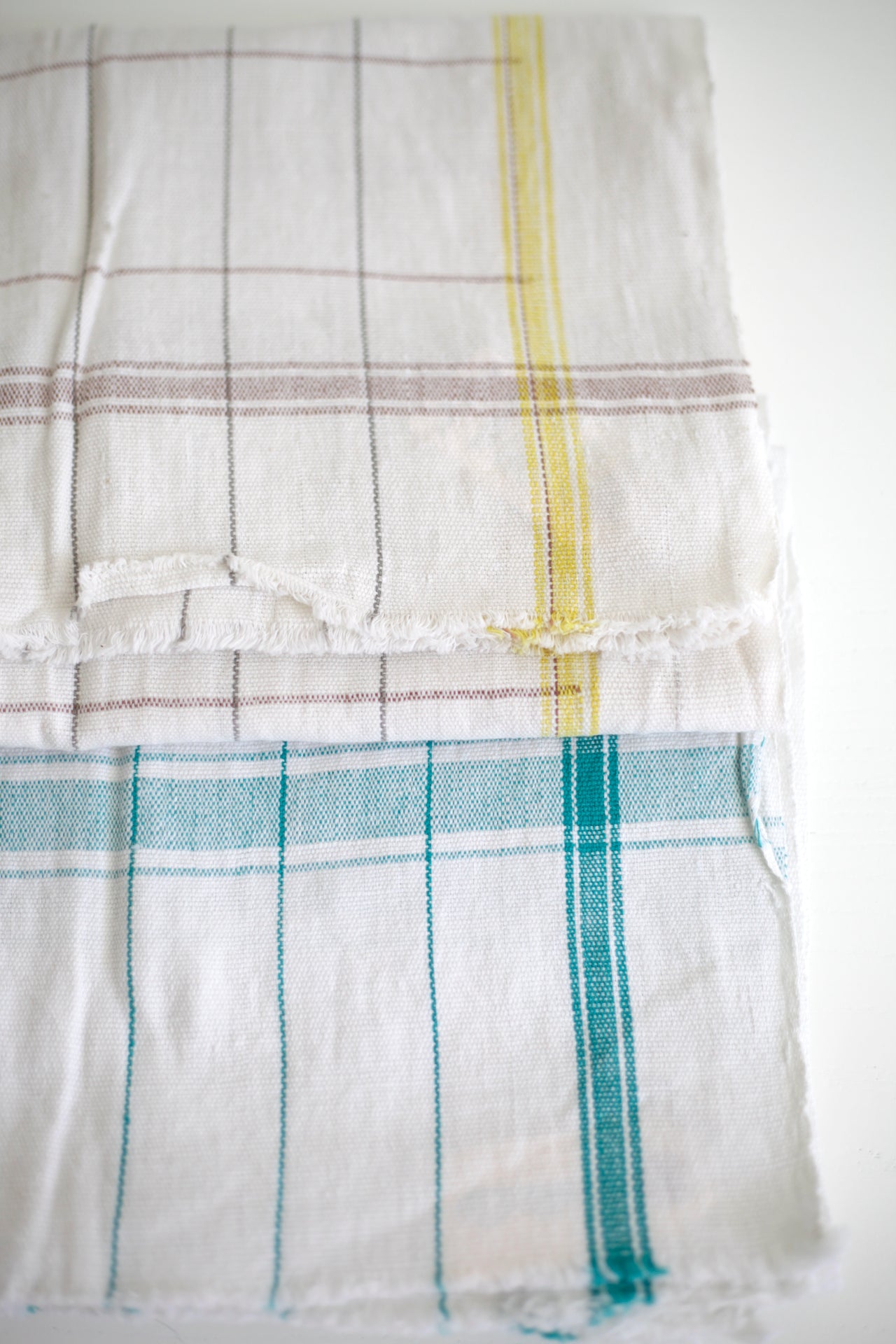 Indian Khadi Textile Bright Grid