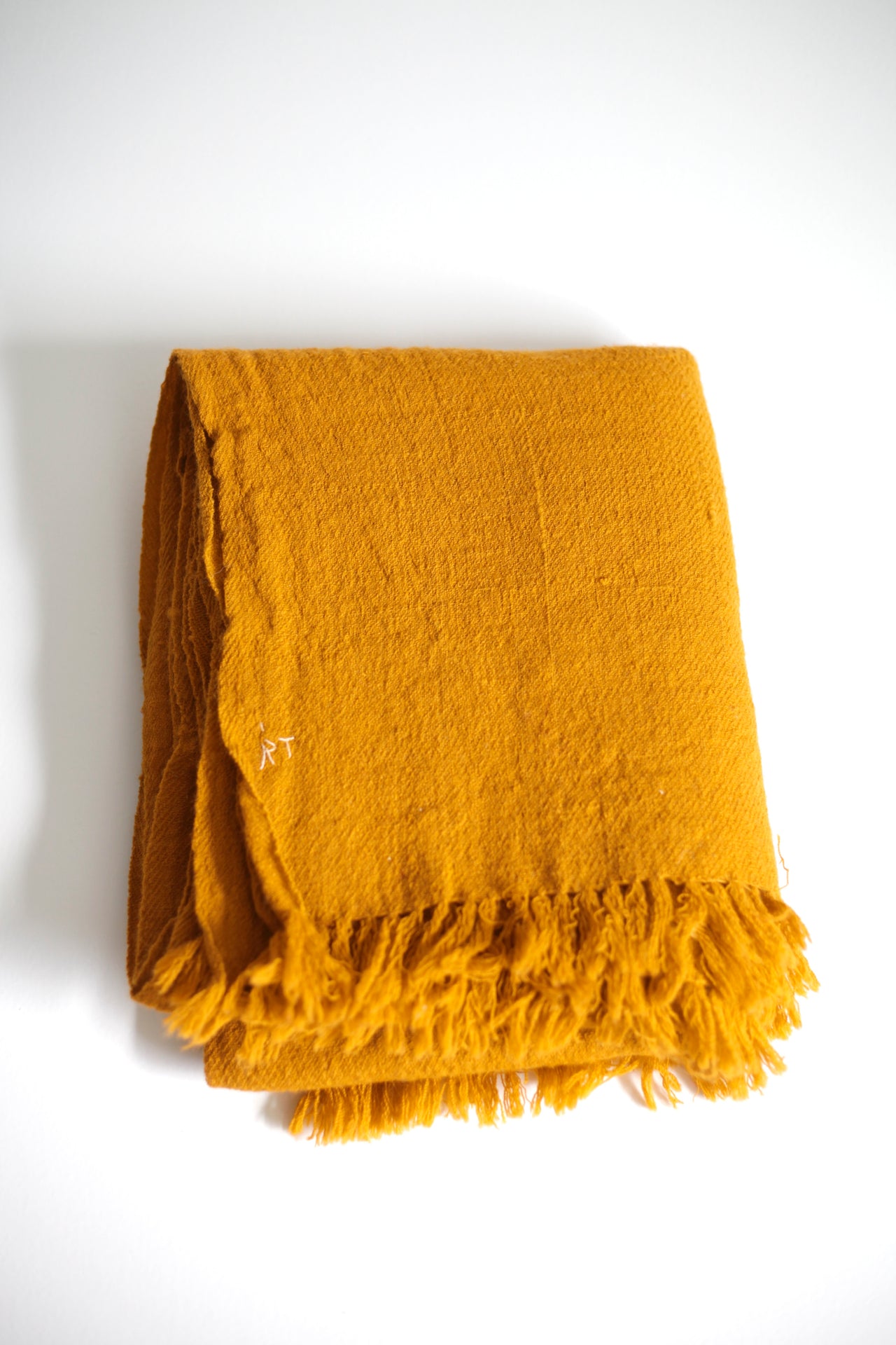 Rustic Wool Fringe Throw Blanket