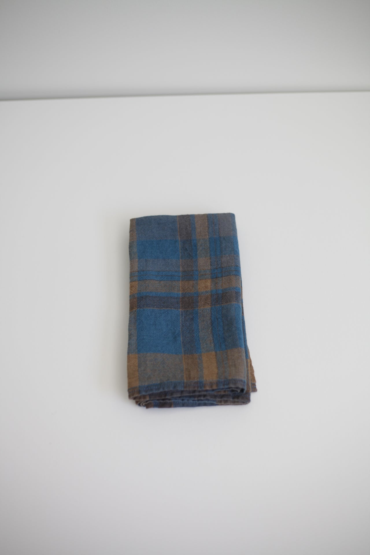 Washed Linen Napkin Bright Tartan