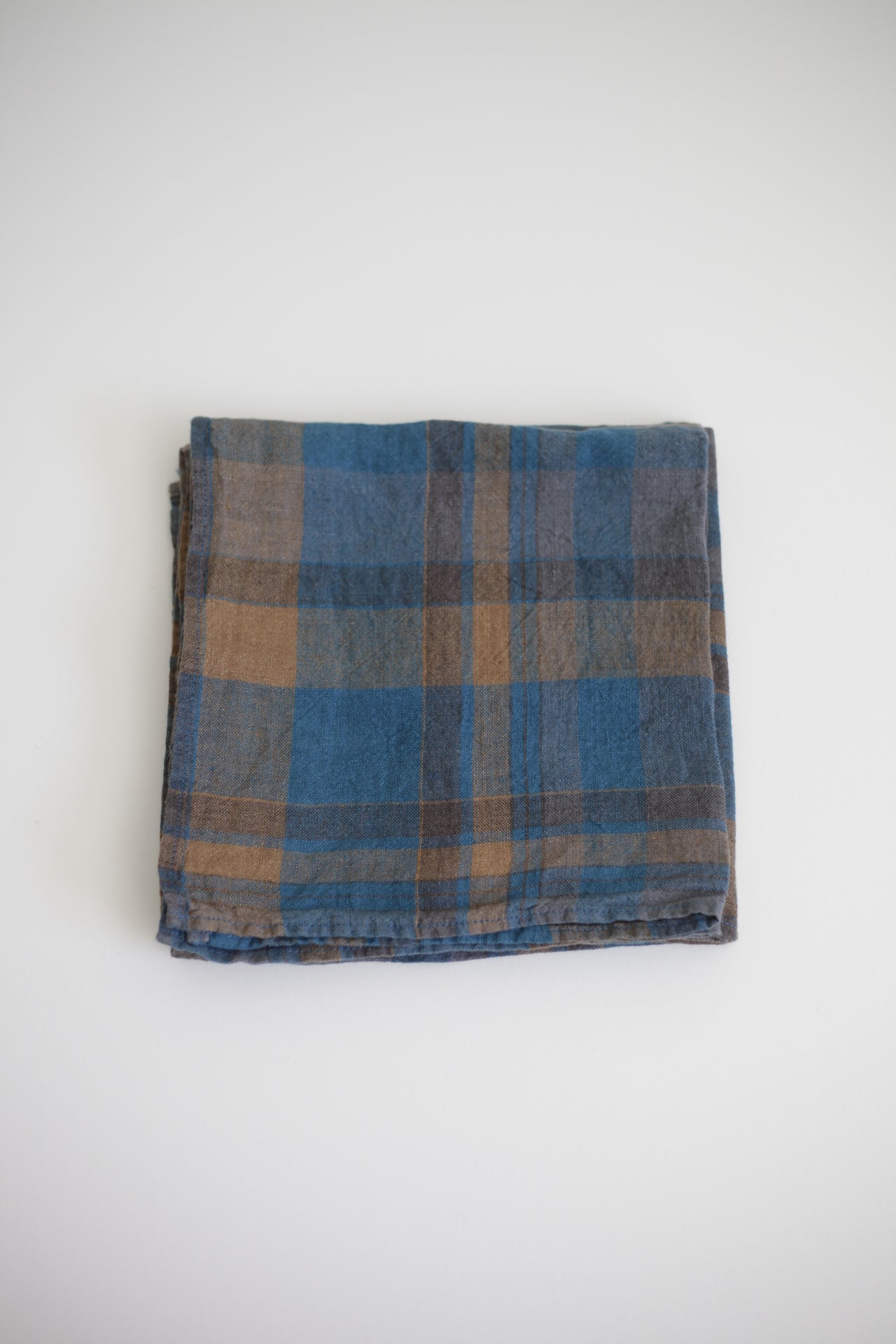 Washed Linen Napkin Bright Tartan