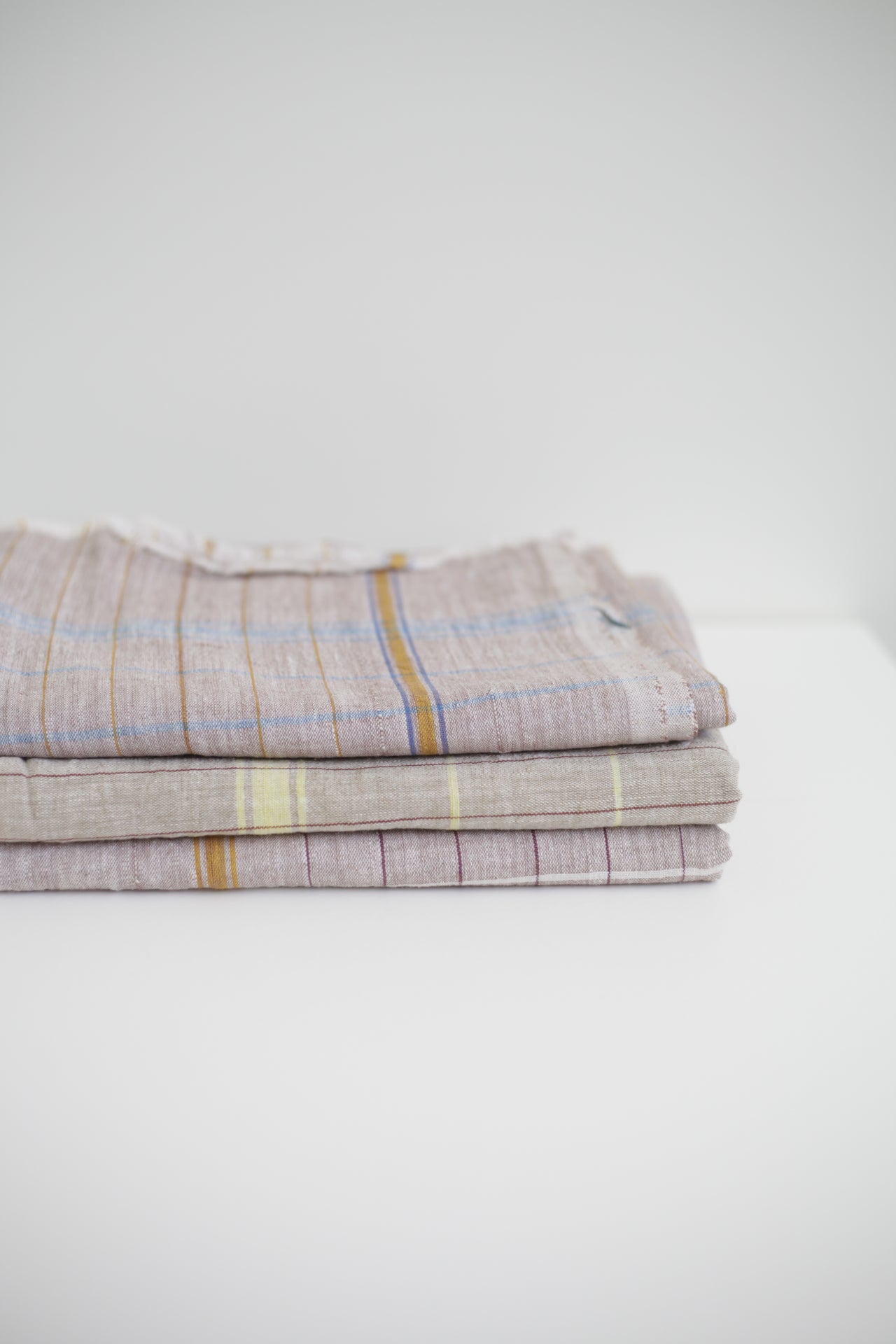 Indian Khadi Textile Brown Windowpane