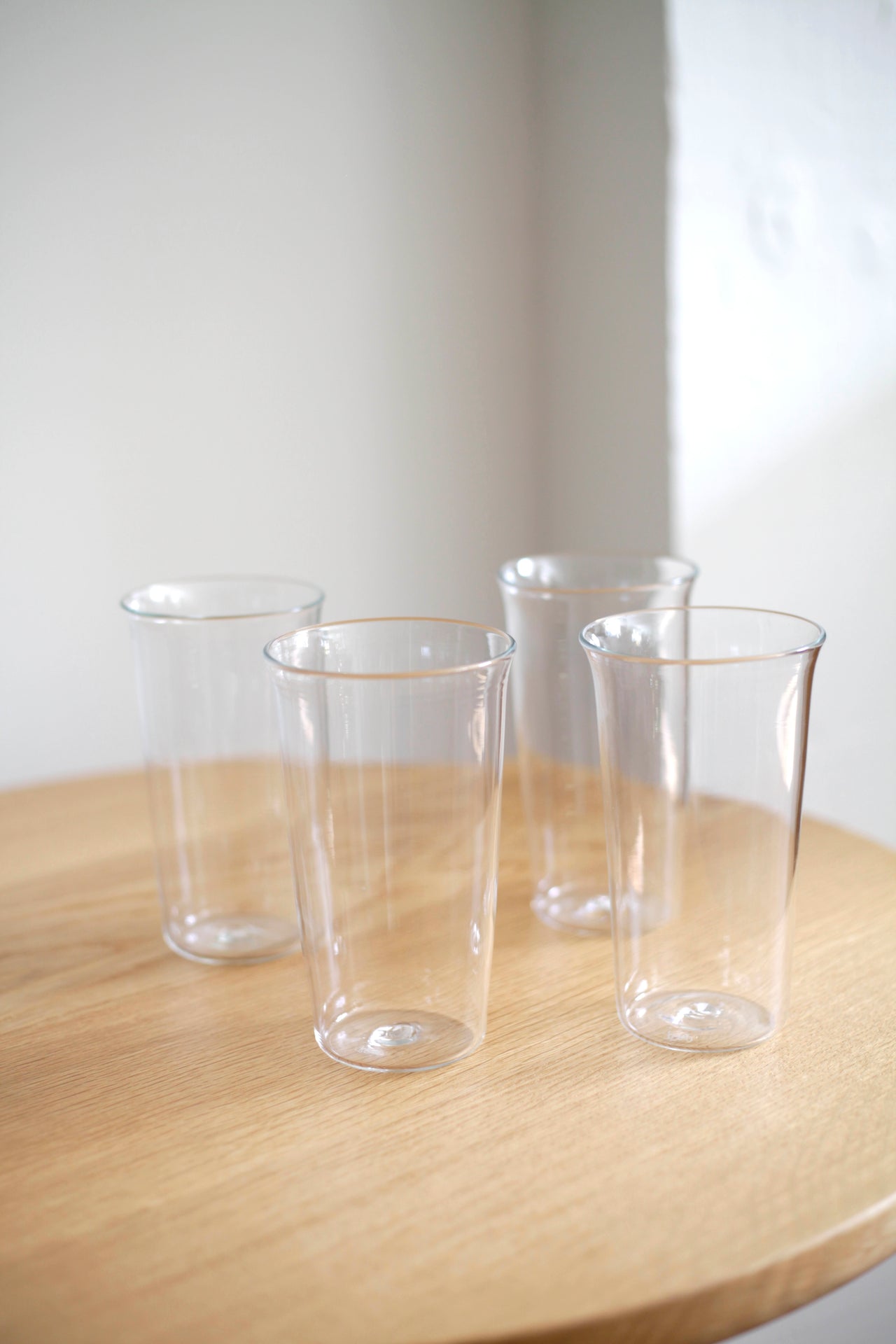 Handblown Beer Glass Clear Set of Four