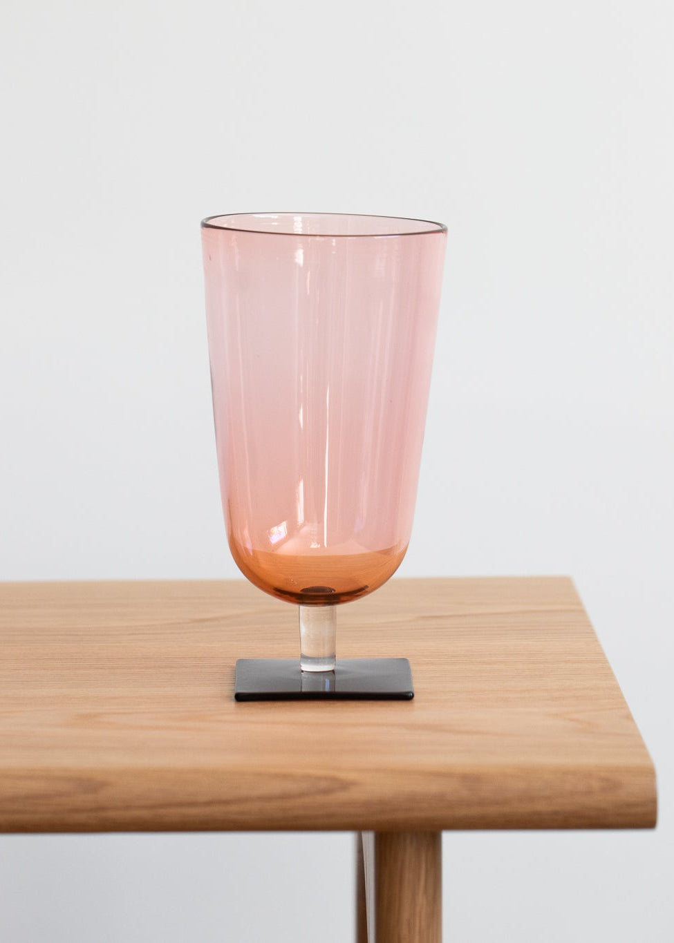 Handblown Glass Pedestal Vase Wine