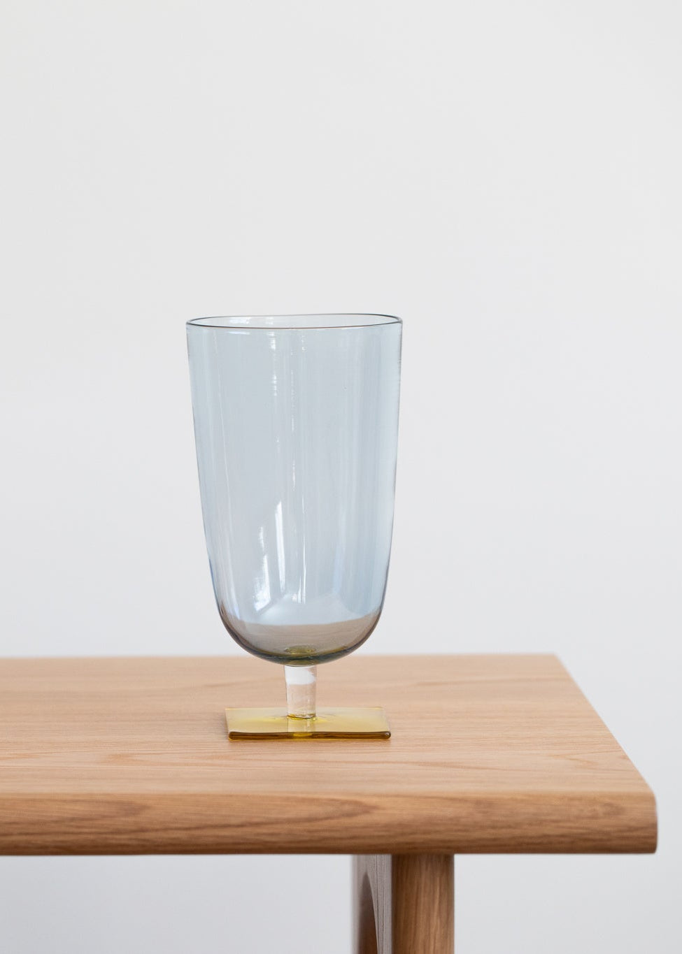 Handblown Glass Pedestal Vase Sky