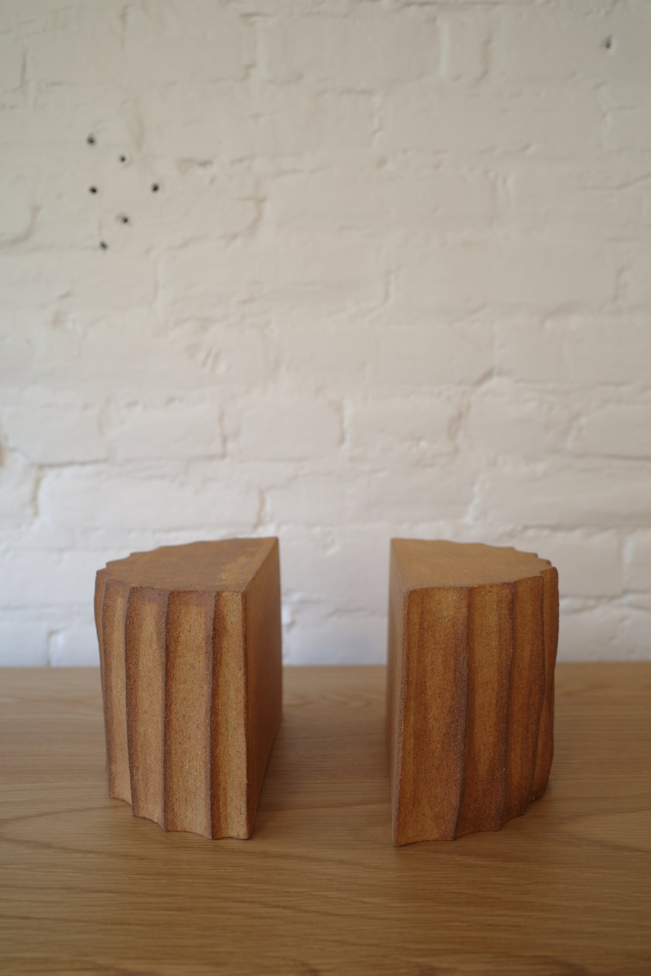 Peter Sheldon Ceramic  Pillar Bookends