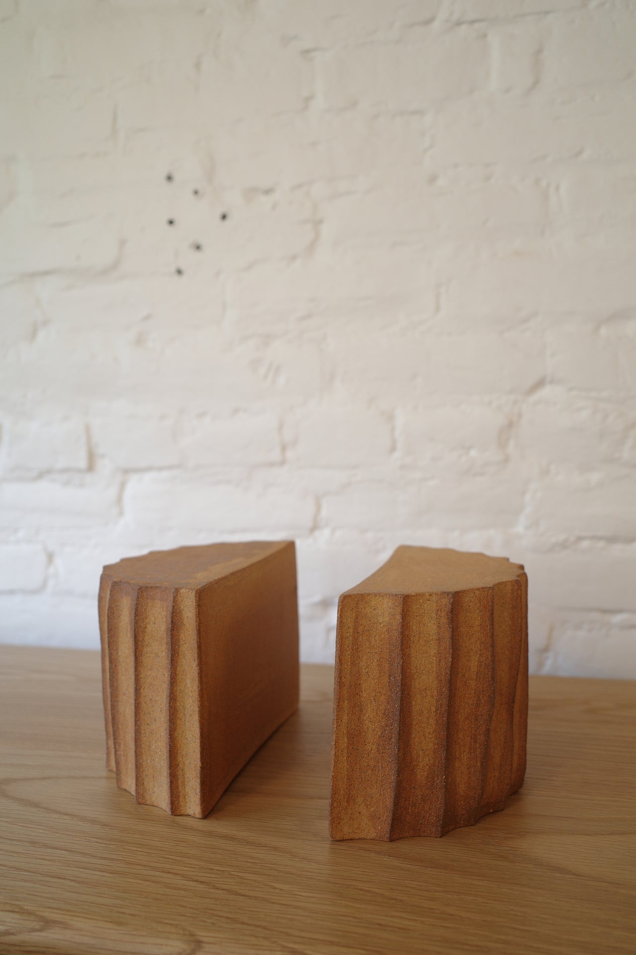 Peter Sheldon Ceramic  Pillar Bookends