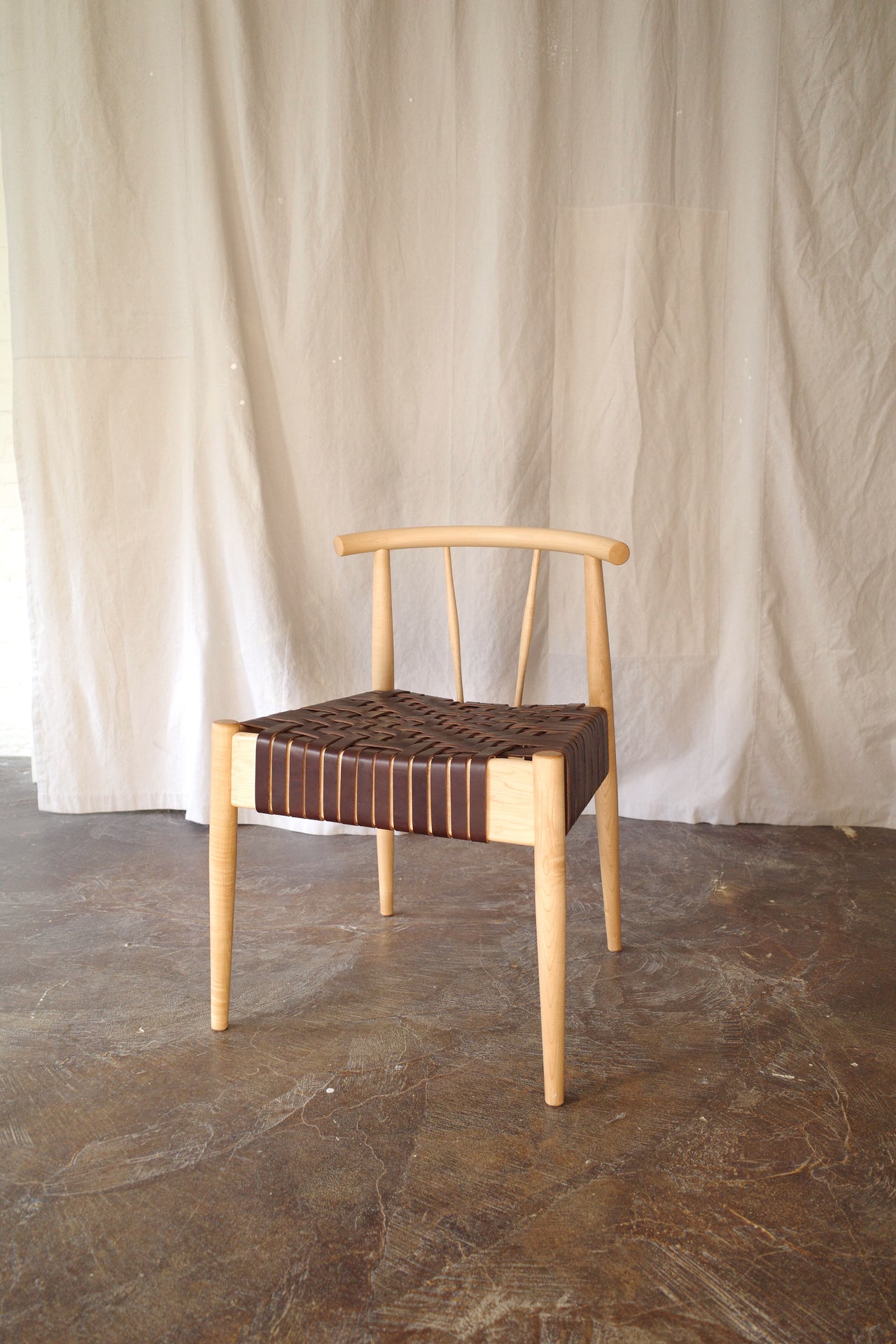 Neil Chair Maple + Chestnut Leather